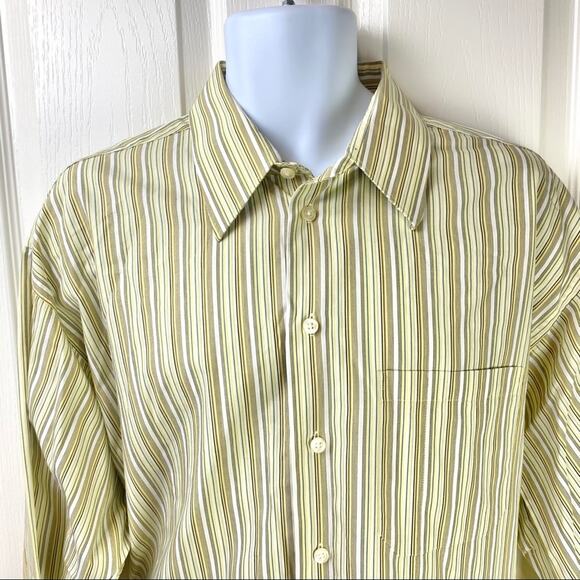 Kenneth Cole New York Striped Button Up Shirt XL - Picture 2 of 7